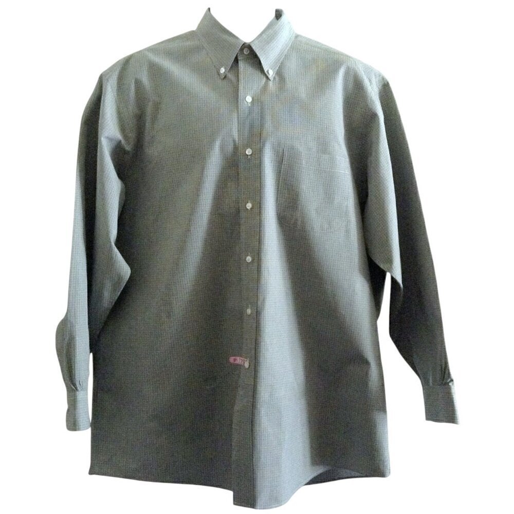 Brooks Brothers Men's Shirt 17 Green Plaid Cotton Button Front LS